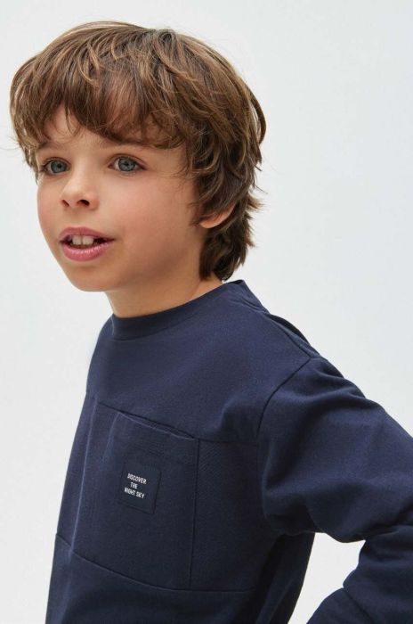 Дитячий лонгслів Mayoral колір синій візерунок (3445611) Дитячий лонгслів Mayoral колір синій візерунок (3445611)