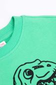 Дитячий бавовняний лонгслів Coccodrillo колір зелений з принтом (3495291)