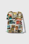 Дитячий бавовняний лонгслів Guess візерунок колір барвистий (3601600)