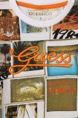 Дитячий бавовняний лонгслів Guess візерунок колір барвистий (3601600)