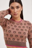 Светр Pinko жіночий колір коричневий легкий Светр Pinko жіночий колір коричневий легкий