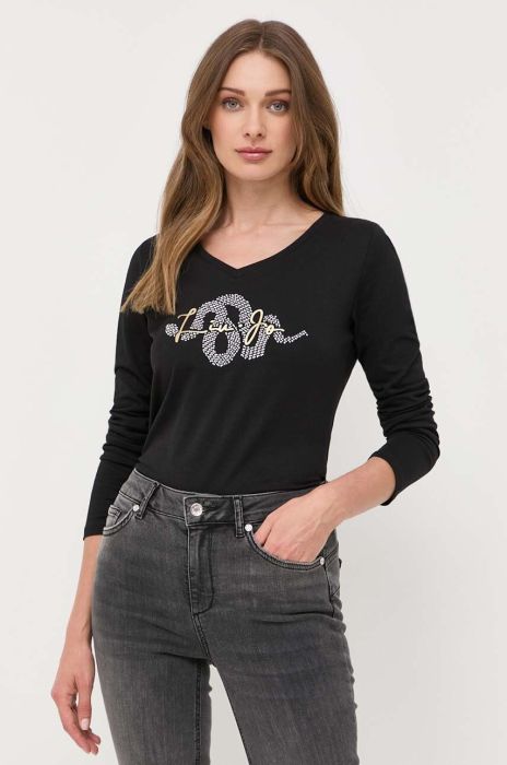 Бавовняний лонгслів Liu Jo колір чорний (3338123) Бавовняний лонгслів Liu Jo колір чорний (3338123)