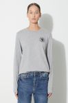 Бавовняний лонгслів Fjallraven 1960 Logo колір сірий
