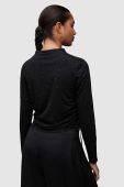 Лонгслів AllSaints Beta жіночий колір чорний півгольф
