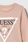 Дитячий бавовняний лонгслів Guess колір рожевий (3437372)