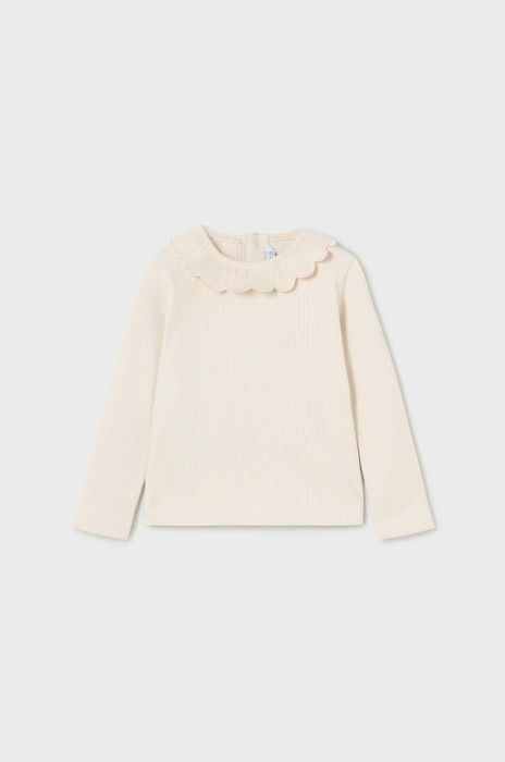 Бавовняний лонгслів для немовлят Mayoral колір бежевий