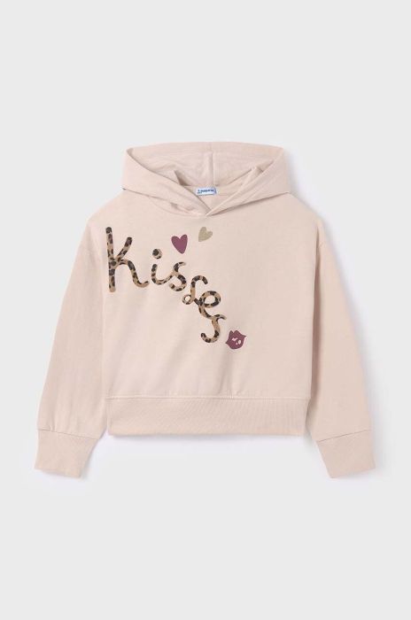 Сорочка Mayoral колір бежевий з капюшоном з принтом Сорочка Mayoral колір бежевий з капюшоном з принтом