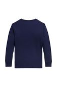 Дитячий бавовняний лонгслів Polo Ralph Lauren колір синій з аплікацією