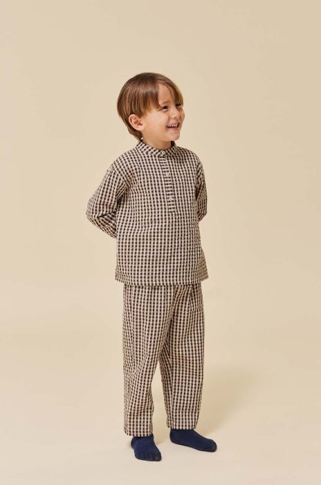 Дитяча бавовняна сорочка Konges Sl?jd колір коричневий (3678560) Дитяча бавовняна сорочка Konges Sl?jd колір коричневий (3678560)