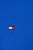 Бавовняний лонгслів Tommy Hilfiger однотонний колір блакитний Бавовняний лонгслів Tommy Hilfiger однотонний колір блакитний