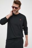 Бавовняний лонгслів Polo Ralph Lauren колір чорний однотонний (3274269)