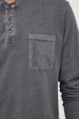 Бавовняний лонгслів Pepe Jeans Kingston колір сірий однотонний
