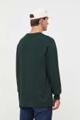Бавовняний лонгслів G-Star Raw колір зелений однотонний (3523247)