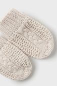 Дитяча шапка і рукавички Mayoral Newborn колір бежевий Дитяча шапка і рукавички Mayoral Newborn колір бежевий