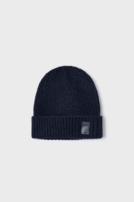 Дитяча шапка Mayoral колір синій з товстого трикотажу Дитяча шапка Mayoral колір синій з товстого трикотажу
