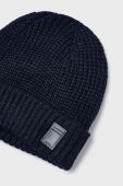 Дитяча шапка Mayoral колір синій з товстого трикотажу Дитяча шапка Mayoral колір синій з товстого трикотажу