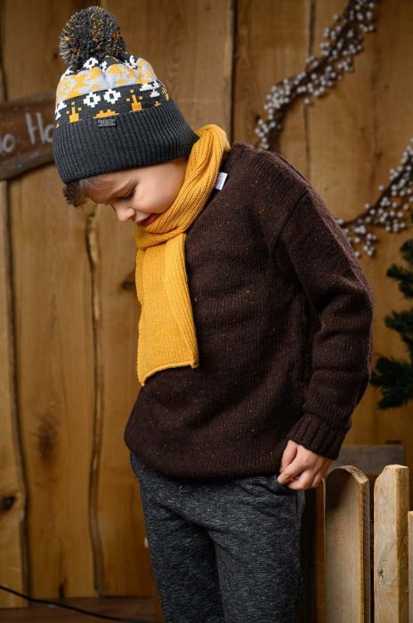 Дитяча шапка Jamiks HERON колір жовтий Дитяча шапка Jamiks HERON колір жовтий