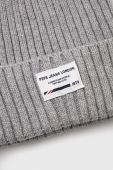 Дитяча шапка з домішкою вовни Pepe Jeans колір сірий Дитяча шапка з домішкою вовни Pepe Jeans колір сірий