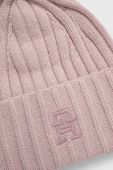 Шапка з домішкою вовни Tommy Hilfiger колір рожевий (3262803) Шапка з домішкою вовни Tommy Hilfiger колір рожевий (3262803)