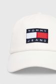 Бавовняна бейсболка Tommy Jeans колір білий з аплікацією (3272201) Бавовняна бейсболка Tommy Jeans колір білий з аплікацією (3272201)