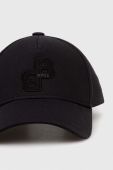 Бавовняна бейсболка BOSS колір чорний з аплікацією (3376501) Бавовняна бейсболка BOSS колір чорний з аплікацією (3376501)