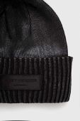 Шапка Kurt Geiger London колір чорний з тонкого трикотажу Шапка Kurt Geiger London колір чорний з тонкого трикотажу