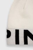 Вовняна шапка Pinko колір бежевий з тонкого трикотажу вовна