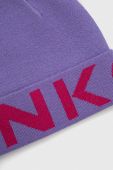 Вовняна шапка Pinko колір фіолетовий з тонкого трикотажу вовна