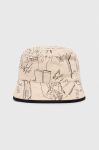 Бавовняний капелюх Karl Lagerfeld колір бежевий з бавовни Бавовняний капелюх Karl Lagerfeld колір бежевий з бавовни