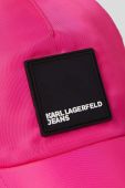 Кепка Karl Lagerfeld Jeans колір рожевий з аплікацією Кепка Karl Lagerfeld Jeans колір рожевий з аплікацією