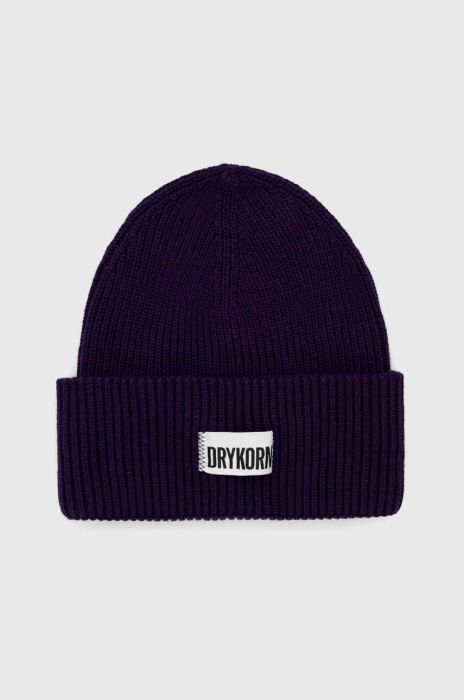 Шапка з домішкою вовни Drykorn колір фіолетовий з товстого трикотажу Шапка з домішкою вовни Drykorn колір фіолетовий з товстого трикотажу