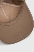 Бавовняна бейсболка Armani Exchange колір бежевий з аплікацією (3470471)