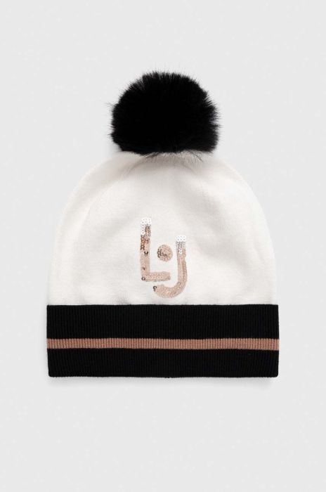 Шапка Liu Jo колір бежевий з тонкого трикотажу (3496657) Шапка Liu Jo колір бежевий з тонкого трикотажу (3496657)