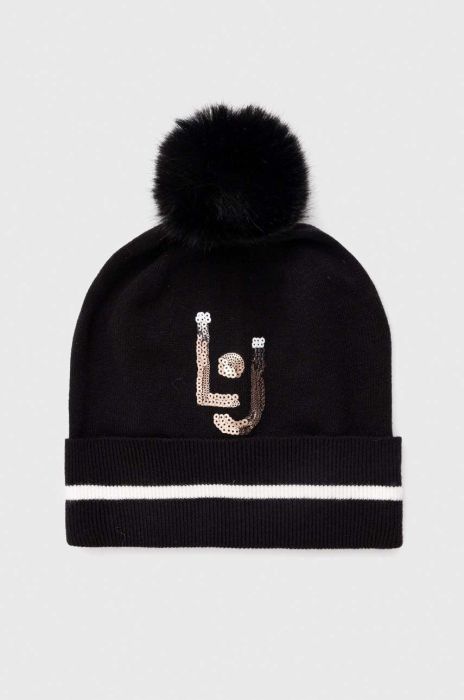 Шапка Liu Jo колір чорний з тонкого трикотажу (3496655)