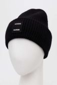 Вовняна шапка Samsoe Samsoe колір чорний з товстого трикотажу вовна (3511638)