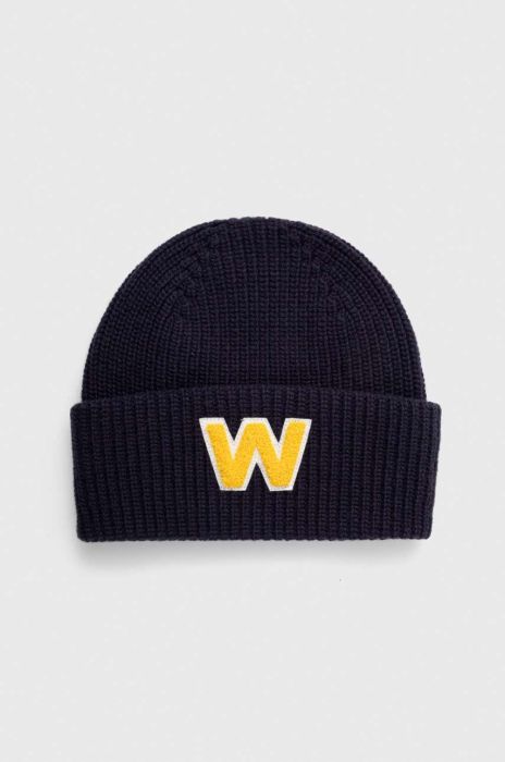 Вовняна шапка Weekend Max Mara колір синій з товстого трикотажу вовна (3511643) Вовняна шапка Weekend Max Mara колір синій з товстого трикотажу вовна (3511643)