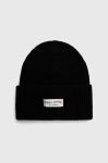 Бавовняна шапка Marc O'Polo колір чорний з товстого трикотажу з бавовни Бавовняна шапка Marc O'Polo колір чорний з товстого трикотажу з бавовни