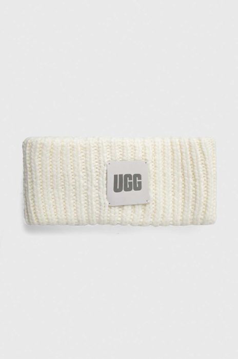 Пов'язка з домішкою вовни UGG колір білий Пов'язка з домішкою вовни UGG колір білий
