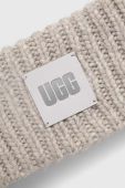 Пов'язка з домішкою вовни UGG колір сірий Пов'язка з домішкою вовни UGG колір сірий