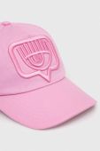 Бавовняна бейсболка Chiara Ferragni колір рожевий з аплікацією (3601794)