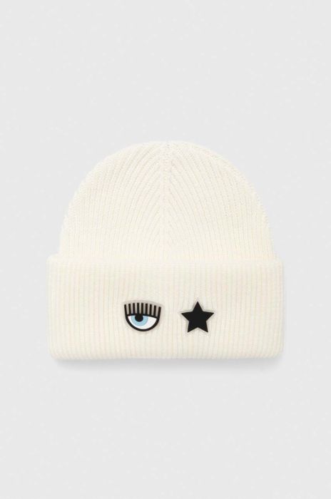 Вовняна шапка Chiara Ferragni колір бежевий вовна (3394007)