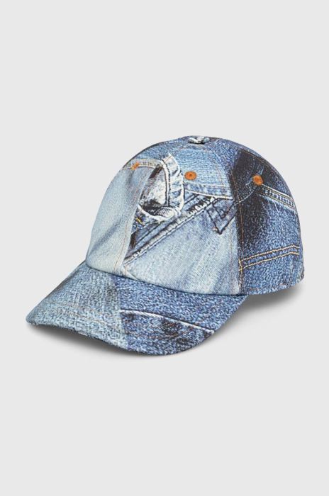Кепка Moschino Jeans візерунок колір блакитний Кепка Moschino Jeans візерунок колір блакитний