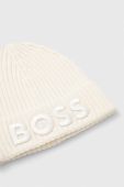 Вовняна шапка BOSS колір білий вовна Вовняна шапка BOSS колір білий вовна