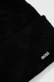 Шапка з домішкою вовни BOSS колір чорний (3653525)