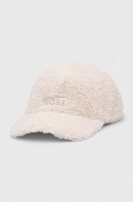 Кепка BOSS колір бежевий однотонна
