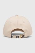 Бавовняна бейсболка Guess колір бежевий з аплікацією