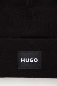 Шапка HUGO колір чорний з тонкого трикотажу (3559539) Шапка HUGO колір чорний з тонкого трикотажу (3559539)