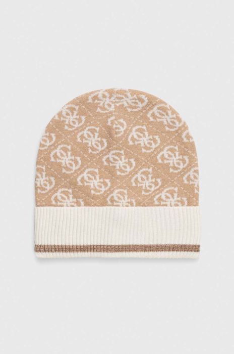 Шапка Guess колір бежевий (3601802) Шапка Guess колір бежевий (3601802)