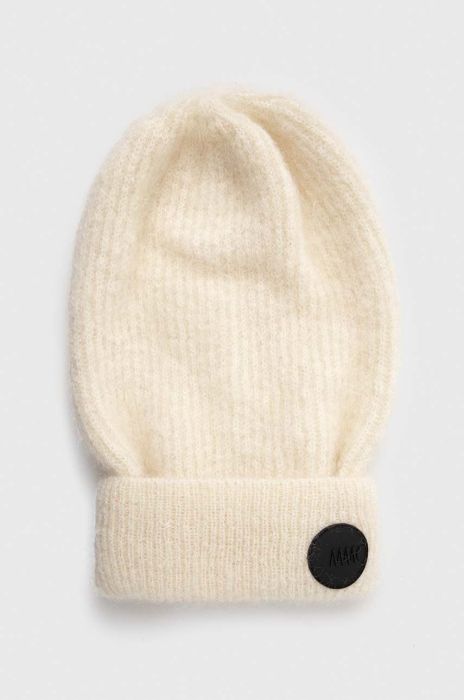 Вовняна шапка MMC STUDIO колір бежевий з товстого трикотажу вовна (3511647) Вовняна шапка MMC STUDIO колір бежевий з товстого трикотажу вовна (3511647)