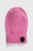 Вовняна шапка MMC STUDIO колір рожевий з товстого трикотажу вовна Вовняна шапка MMC STUDIO колір рожевий з товстого трикотажу вовна